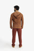 Men’s patterned jacquard hoodie with V neckline