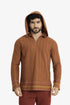 Men’s patterned jacquard hoodie with V neckline