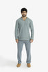 Men’s patterned jacquard hoodie with V neckline
