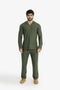 Men’s patterned jacquard hoodie with V neckline