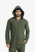 Men’s patterned jacquard hoodie with V neckline