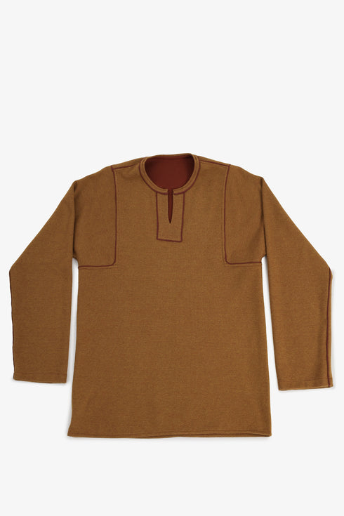 Reversible sweater with slit neckline