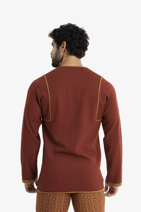 Reversible sweater with slit neckline