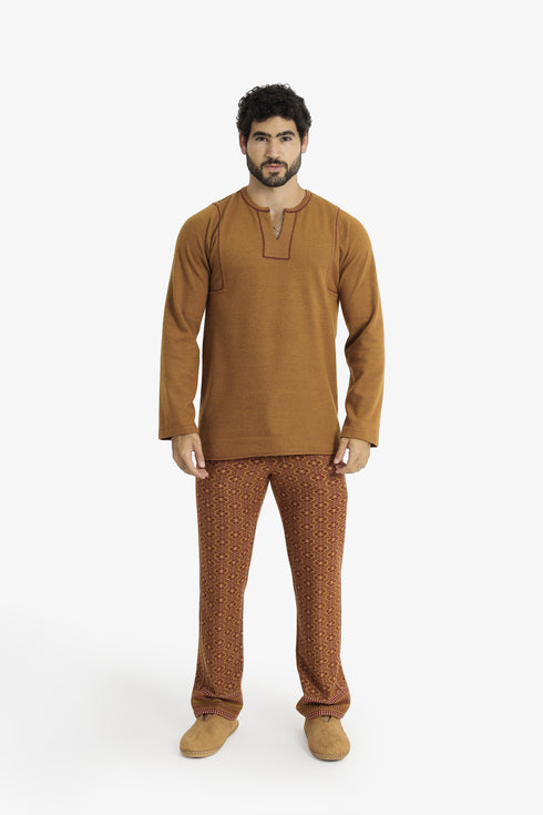 Reversible sweater with slit neckline