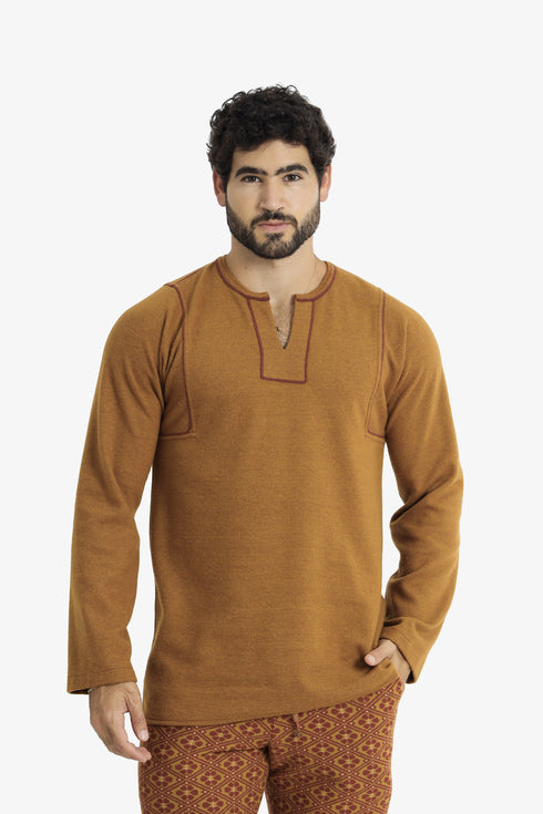 Reversible sweater with slit neckline