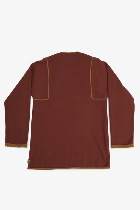 Reversible sweater with slit neckline