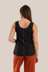 Sleeveless tank top with round front and back neckline