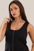 Sleeveless tank top with round front and back neckline