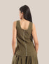 Sleeveless tank top with round front and back neckline
