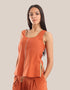 Sleeveless tank top with round front and back neckline