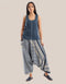Sleeveless tank top with round front and back neckline