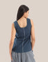 Sleeveless tank top with round front and back neckline