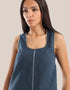 Sleeveless tank top with round front and back neckline