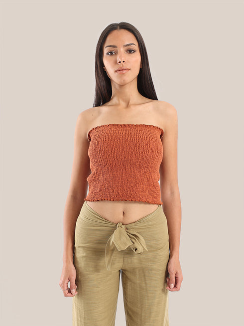 Elastic gauze tube top