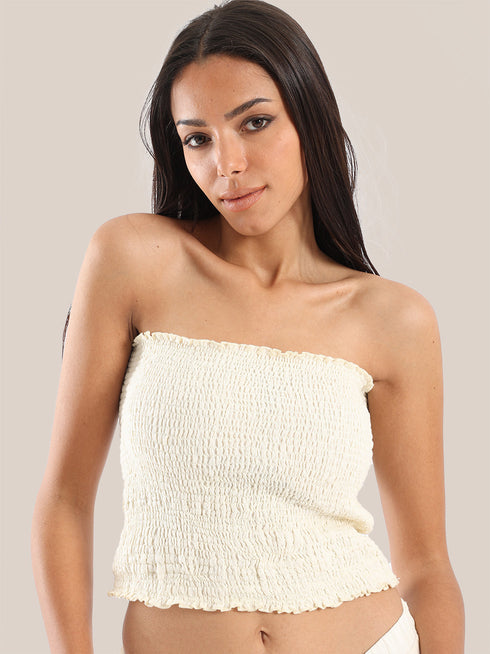 Elastic voile tube top