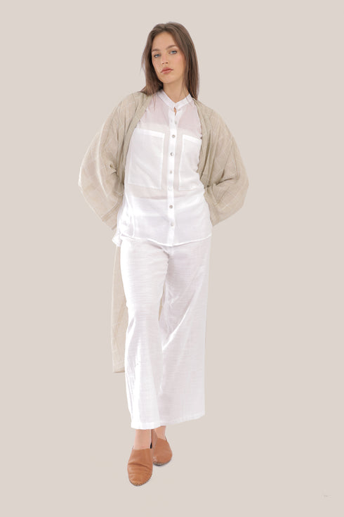 Oversized voile shirt with Long sleeves