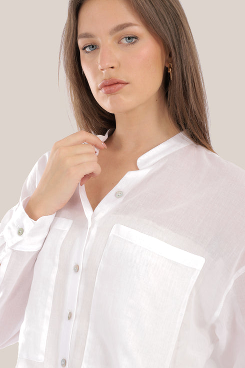 Oversized voile shirt with Long sleeves