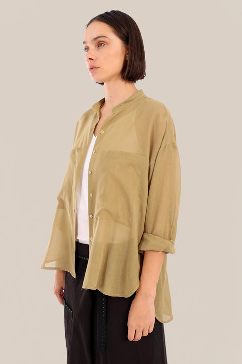 Oversized voile shirt with Long sleeves