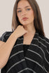Sleeveless wrap top with crinkle striped and draped front