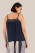 Sleeveless tank top with thin adjustable straps