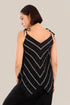 Striped bias cut top with thin straps
