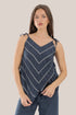 Striped bias cut top with thin straps