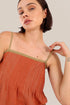 Top in cotton voile with thin adjustable straps