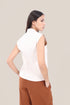 Sleeveless top in faux cashmere cotton blend