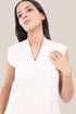 Sleeveless top in faux cashmere cotton blend