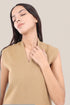 Sleeveless top in faux cashmere cotton blend