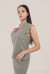 Sleeveless top in faux cashmere cotton blend