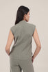 Sleeveless top in faux cashmere cotton blend