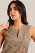 Embroidered cotton sleeveless top