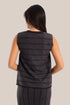 Sleeveless cotton-blend top with jacquard pattern