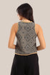 Sleeveless cotton printed short vest