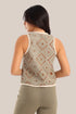 Sleeveless cotton printed short vest