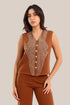 Embroidered milton V-Neckline vest