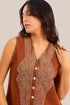 Embroidered milton V-Neckline vest