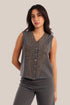 Embroidered milton V-Neckline vest