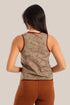 Embroidered cotton round-neck sleeveless vest