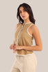 Short sleeveless round neck cotton vest