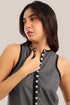 Short sleeveless round neck cotton vest