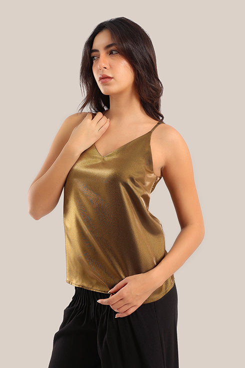 Satin sleeveless top