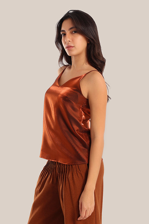 Satin sleeveless top