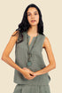 Sleeveless top in linen