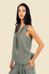 Sleeveless top in linen