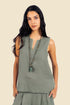 Sleeveless top in linen