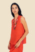 Sleeveless top in linen