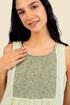 Sleeveless embroidered top in cotton gauze