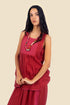 Sleeveless embroidered top in cotton gauze